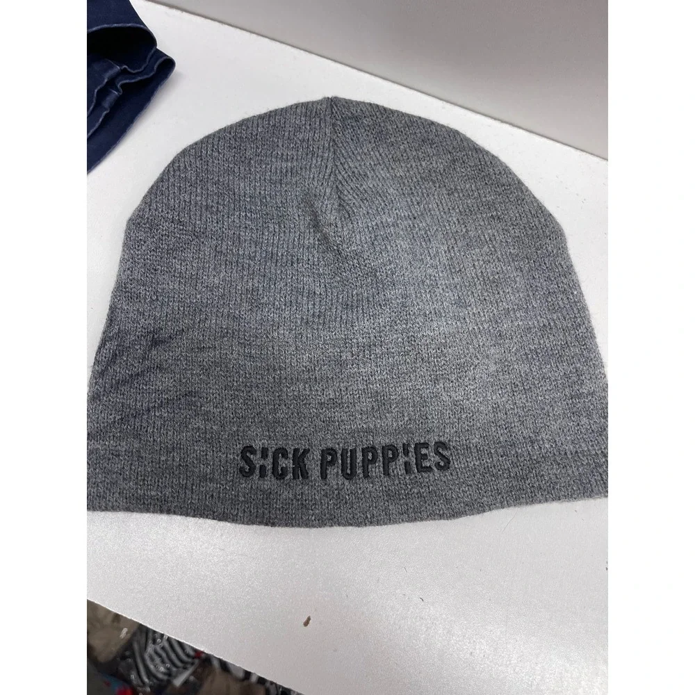 Sick Puppies Band Beanie Hat Heather Grey Embroidered Logo Signed Autographed